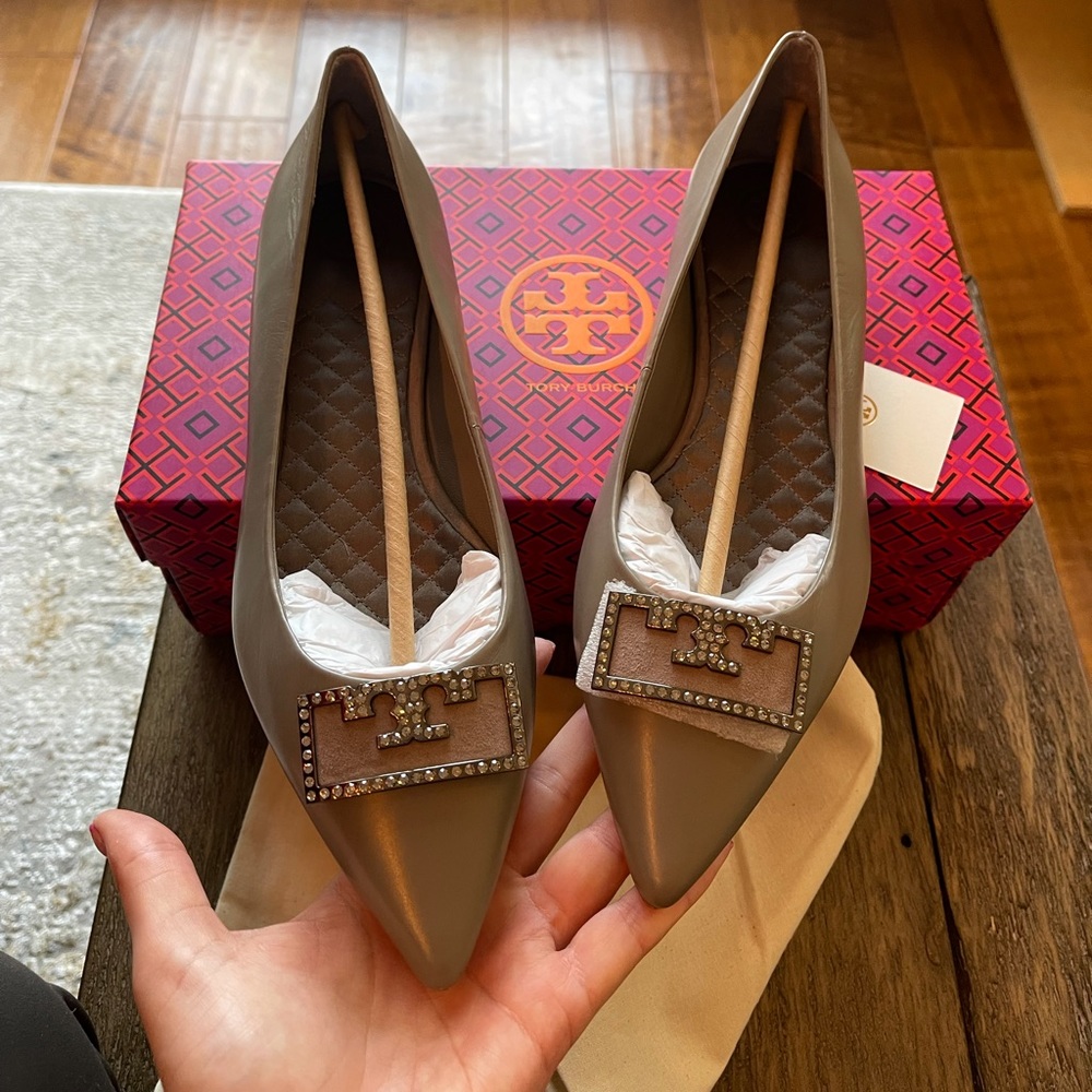 Brand new Tory Burch GiGi Flat Gray